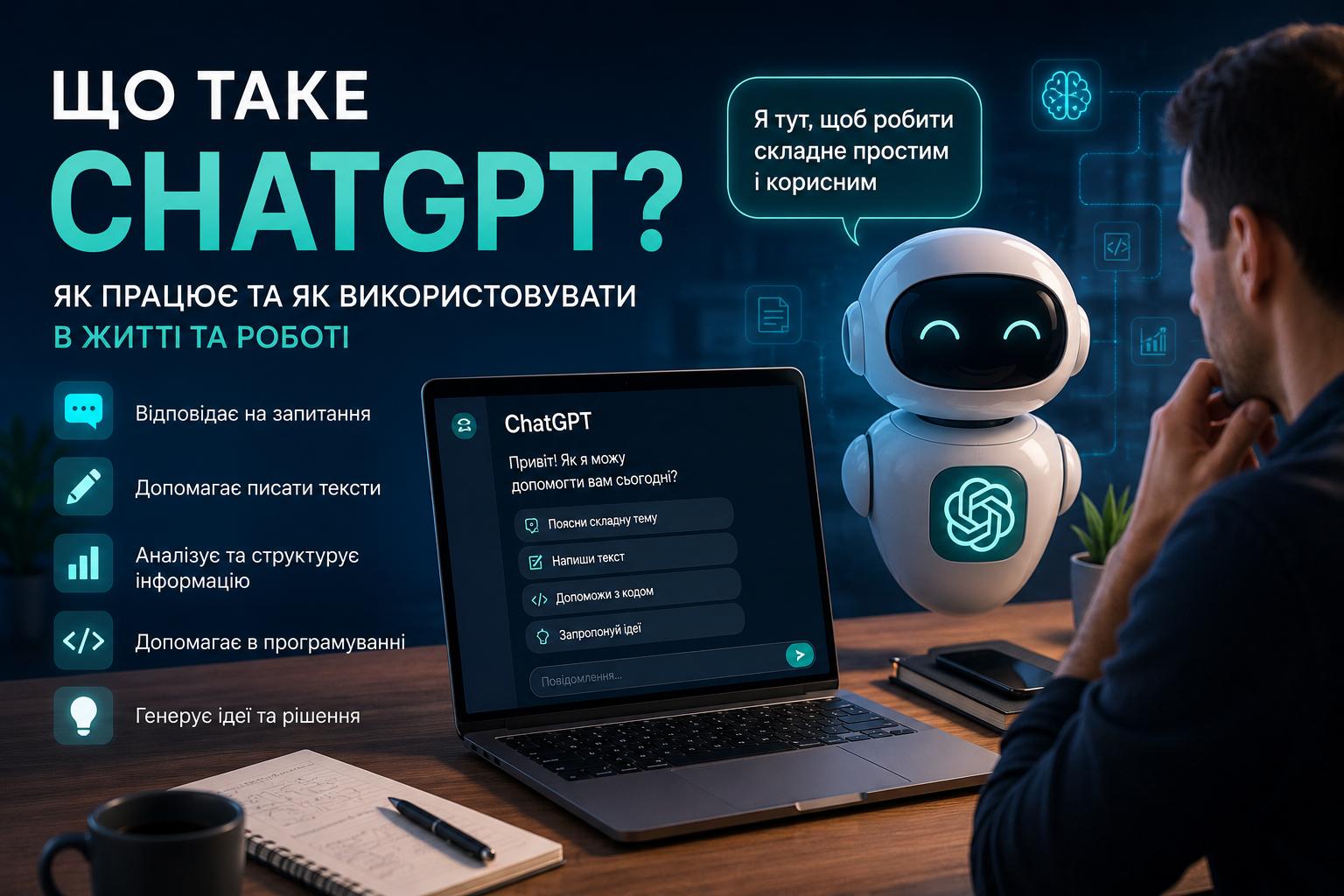 Що таке ChatGPT ? як працює та як використовувати в житті та роботі